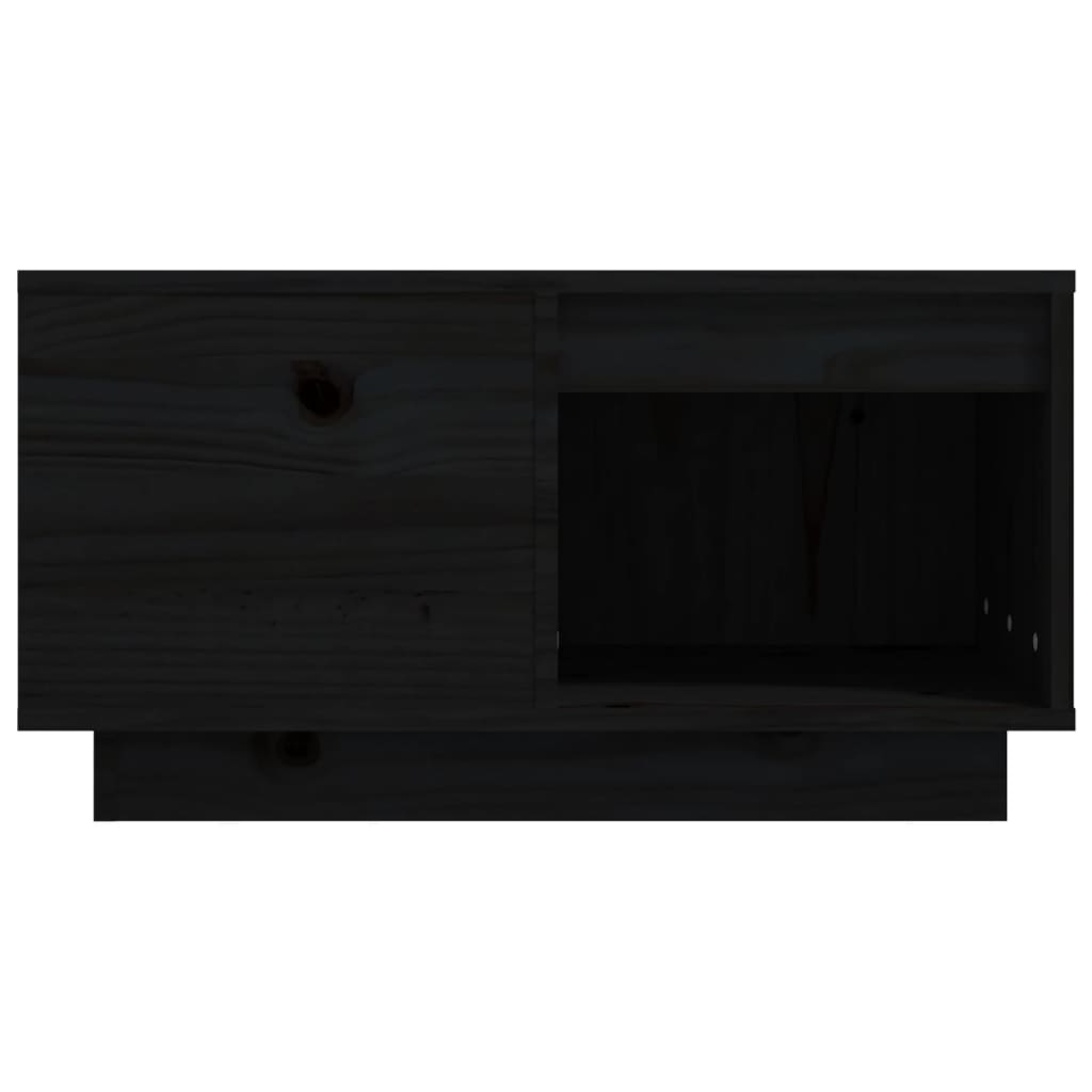 Tavolino da Salotto-Tavolino da soggiorno-Tavolo Nero 60x61x32,5 cm Legno Massello di Pino 961463