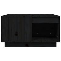 Tavolino da Salotto Nero 60x61x32,5 cm Legno Massello di Pino 814533