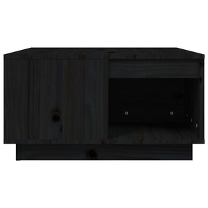 Tavolino da Salotto Nero 60x61x32,5 cm Legno Massello di Pino 814533