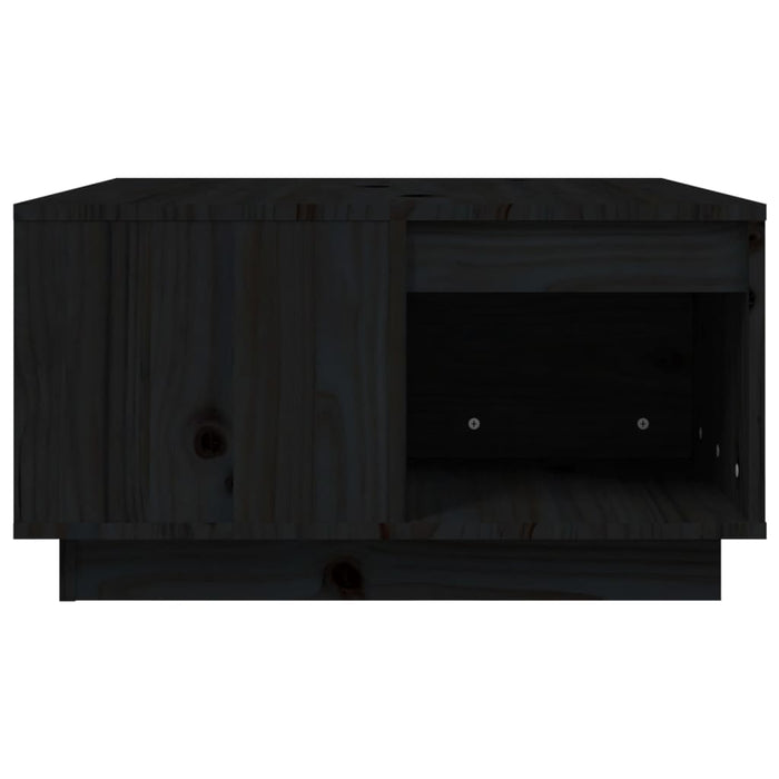 Tavolino da Salotto Nero 60x61x32,5 cm Legno Massello di Pino 814533