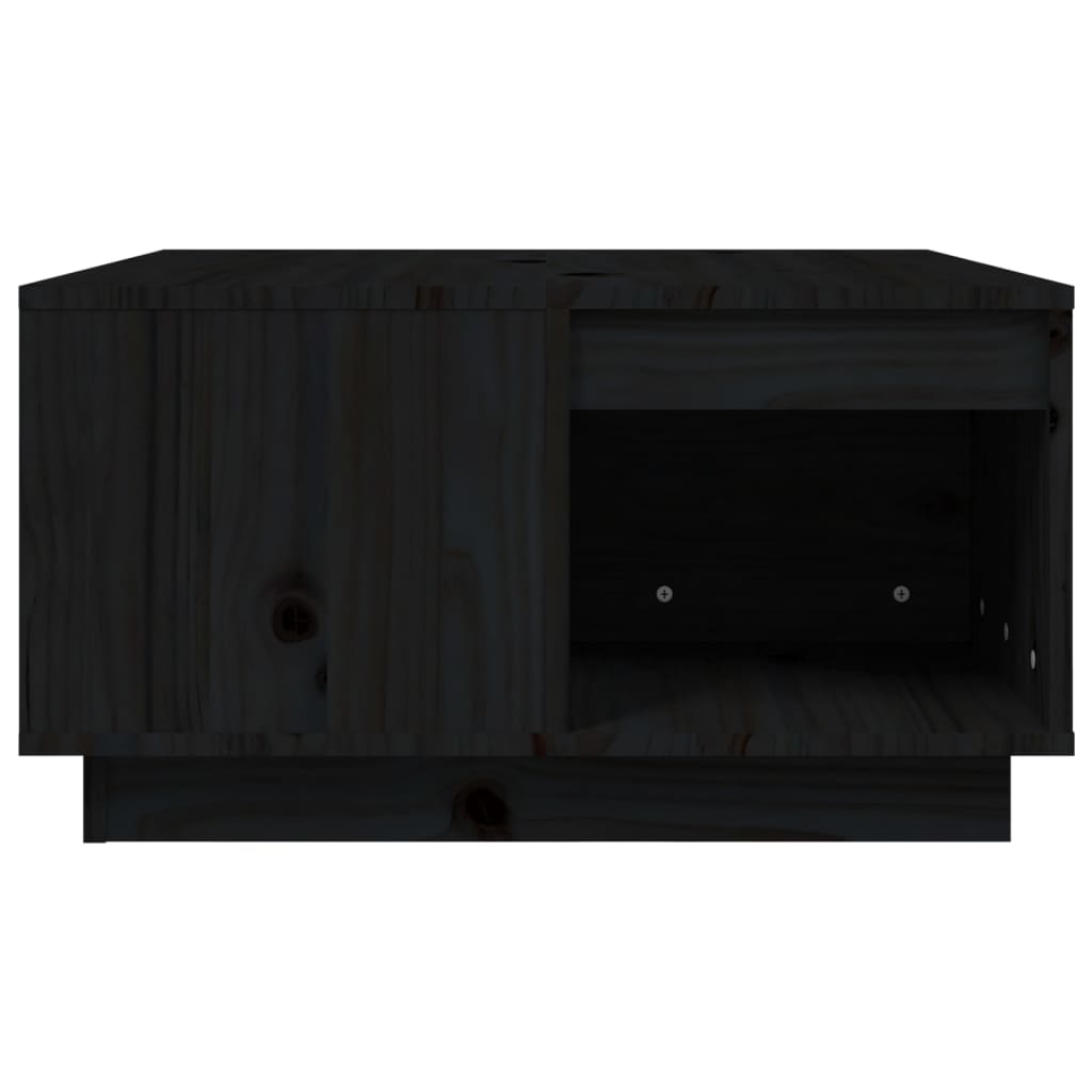 Tavolino da Salotto-Tavolino da soggiorno-Tavolo Nero 60x61x32,5 cm Legno Massello di Pino 961463
