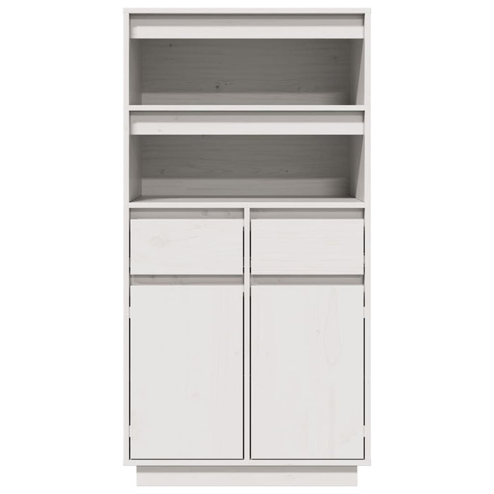 Credenza Bianca 60x40x116,5 cm in Legno Massello di Pino 814535