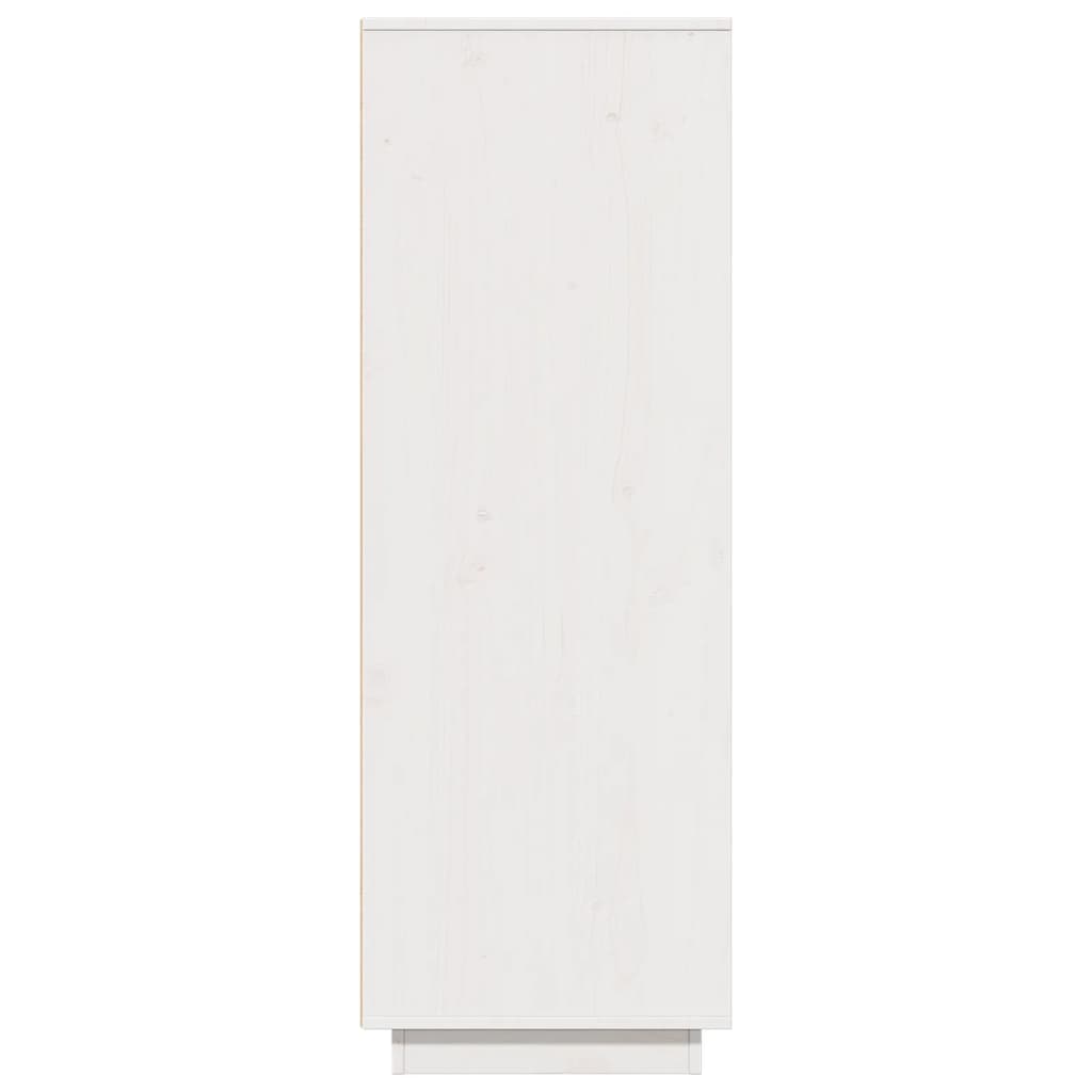 Credenza Bianca 60x40x116,5 cm in Legno Massello di Pino 814535