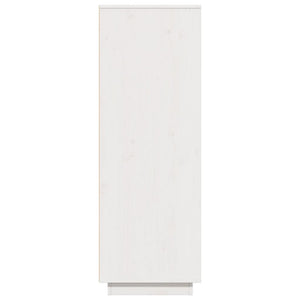 Credenza Bianca 60x40x116,5 cm in Legno Massello di Pino 814535
