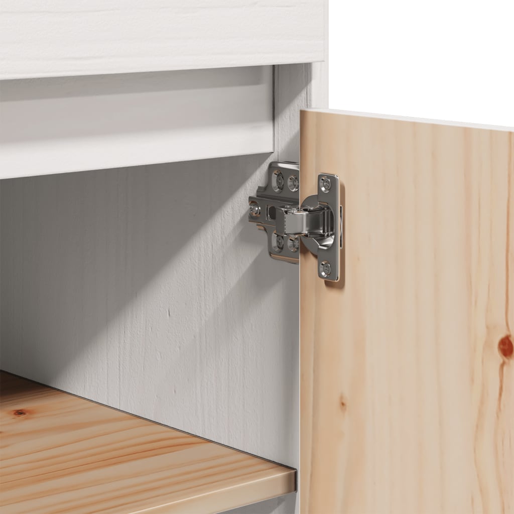 Credenza Bianca 60x40x116,5 cm in Legno Massello di Pino 814535