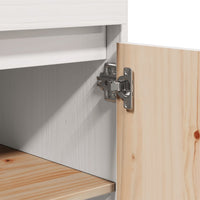 Credenza Bianca 60x40x116,5 cm in Legno Massello di Pino 814535
