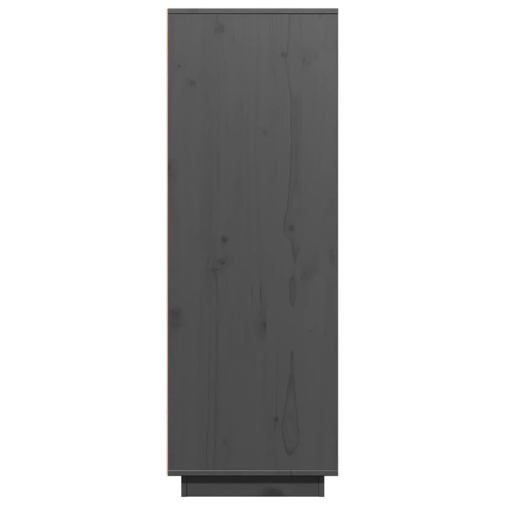 Credenza Grigia 60x40x116,5 cm in Legno Massello di Pino 814536