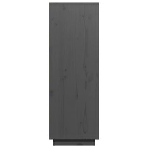 Credenza Grigia 60x40x116,5 cm in Legno Massello di Pino 814536