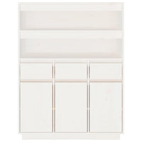 Credenza Bianca 89x40x116,5 cm in Legno Massello di Pino 818216