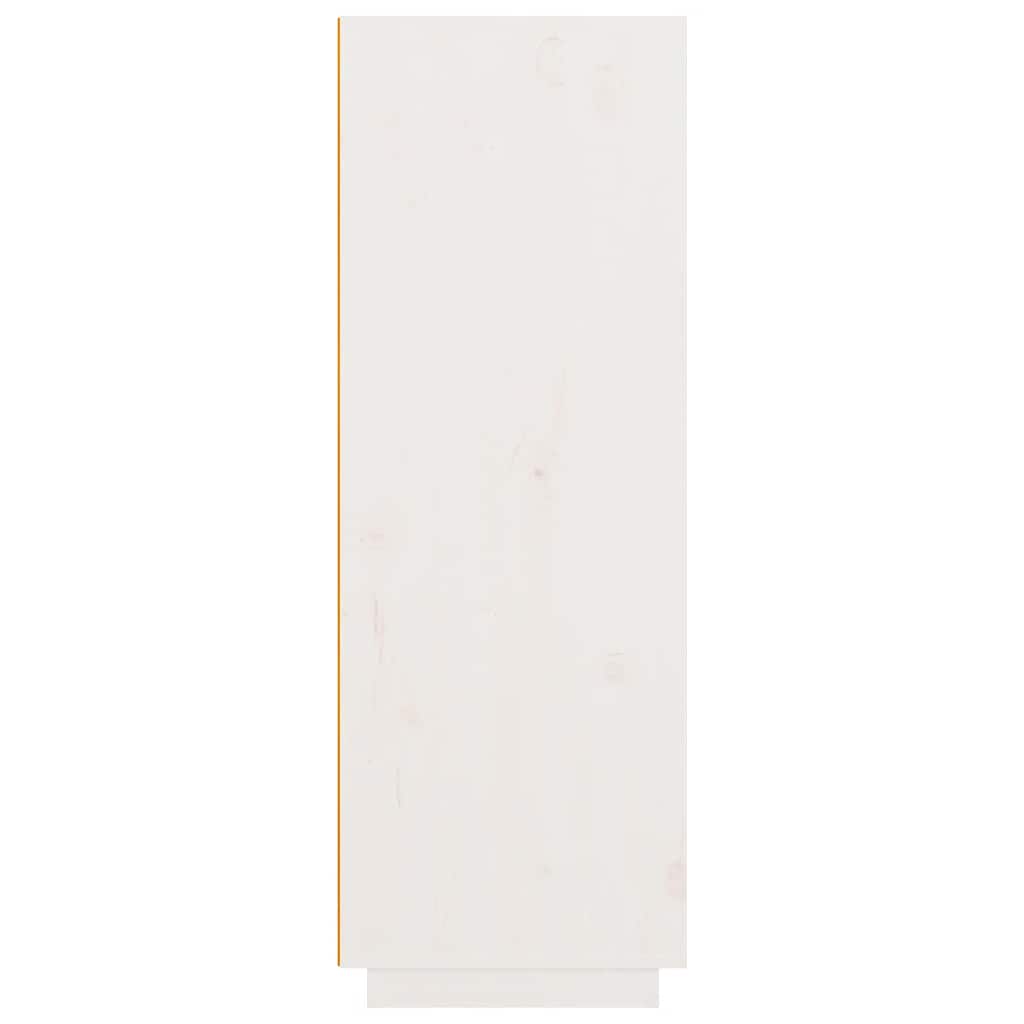 Credenza Bianca 89x40x116,5 cm in Legno Massello di Pino 818216