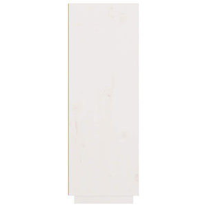 Credenza Bianca 89x40x116,5 cm in Legno Massello di Pino 818216