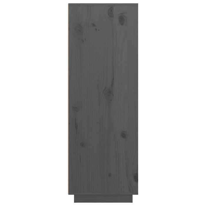 Credenza Grigia 89x40x116,5 cm in Legno Massello di Pino 818217