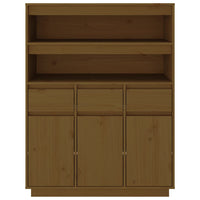 Credenza-Buffet-Armadio da cucina ambra 89x40x116,5 cm in Legno Massello di Pino