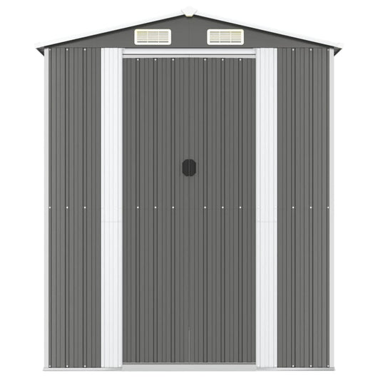 Casetta da giardino Capannone per cabina Capannone per la casa Capannone per esterni Capannone per attrezzi Robusto Trasparente 192 x 274 x 223 cm Acciaio zincato Grigio 02_0022256