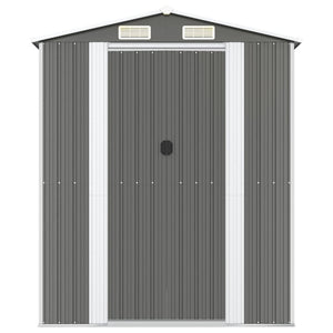 Capanno da Giardino Grigio Chiaro 192x440x223cm Acciaio Zincato cod mxl 65858