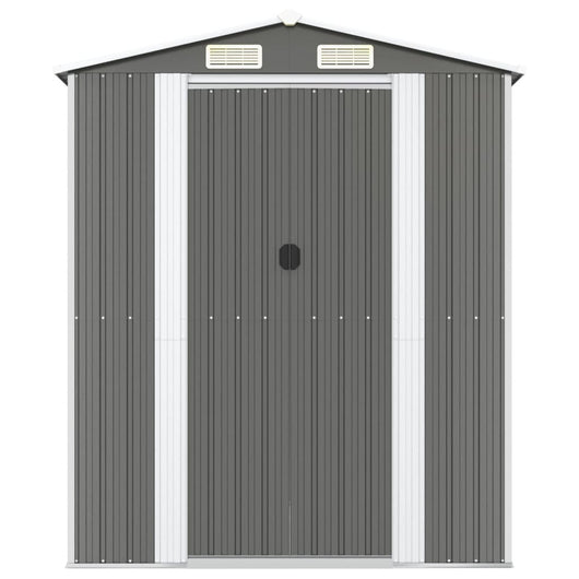 Casetta da giardino Capannone per cabina Capannone per la casa Capannone per esterni Capannone per attrezzi Robusto Trasparente 192 x 440 x 223 cm Acciaio zincato Grigio 02_0022258