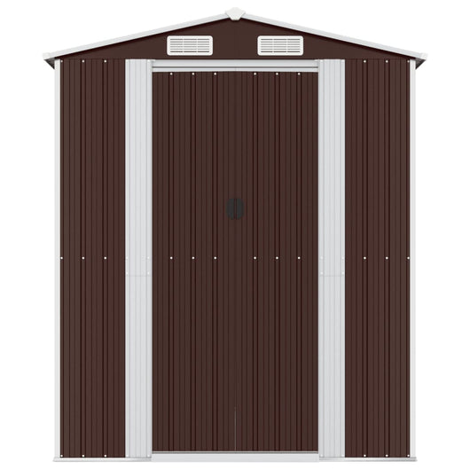 Casetta da giardino Casetta per cabine Casetta per riporre gli attrezzi Casetta per esterni Capanno per attrezzi Robusto Scuro 192 x 855 x 223 cm Marrone Acciaio zincato 02_0022325