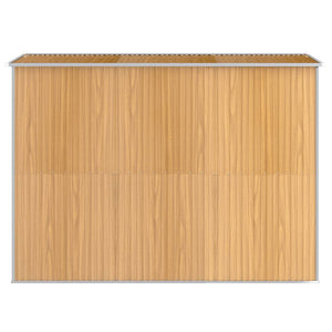 Casetta da giardino Capannone per cabina Capannone per la casa Capannone per esterni Capannone per attrezzi Robusto Trasparente 192 x 274 x 223 cm Acciaio zincato Marrone 02_0022303