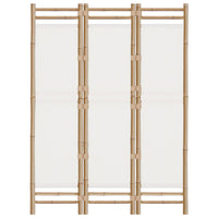 Divisorio Ambienti 3 Pannelli Pieghevole 120 cm Bambù e Tela 350623