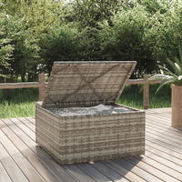 Poggiapiedi Giardino con Cuscino Grigio 55x55x30 cm Polyrattancod mxl 118788