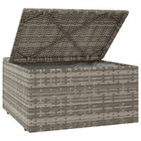 Poggiapiedi Giardino con Cuscino Grigio 55x55x30 cm Polyrattan 318668