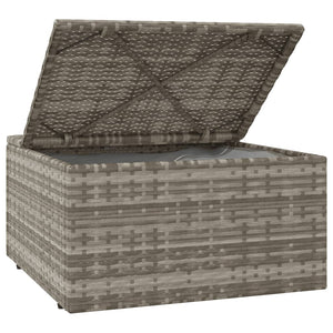 Poggiapiedi Giardino con Cuscino Grigio 55x55x30 cm Polyrattan 318668