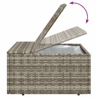 Poggiapiedi Giardino con Cuscino Grigio 55x55x30 cm Polyrattan 318668