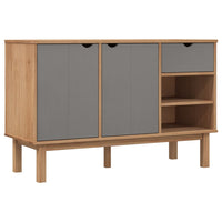 Credenza OTTA Marrone e Grigio 114x43x73,5 cm in Legno di Pino 351301