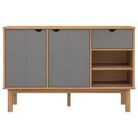 Credenza OTTA Marrone e Grigio 114x43x73,5 cm in Legno di Pino 351301