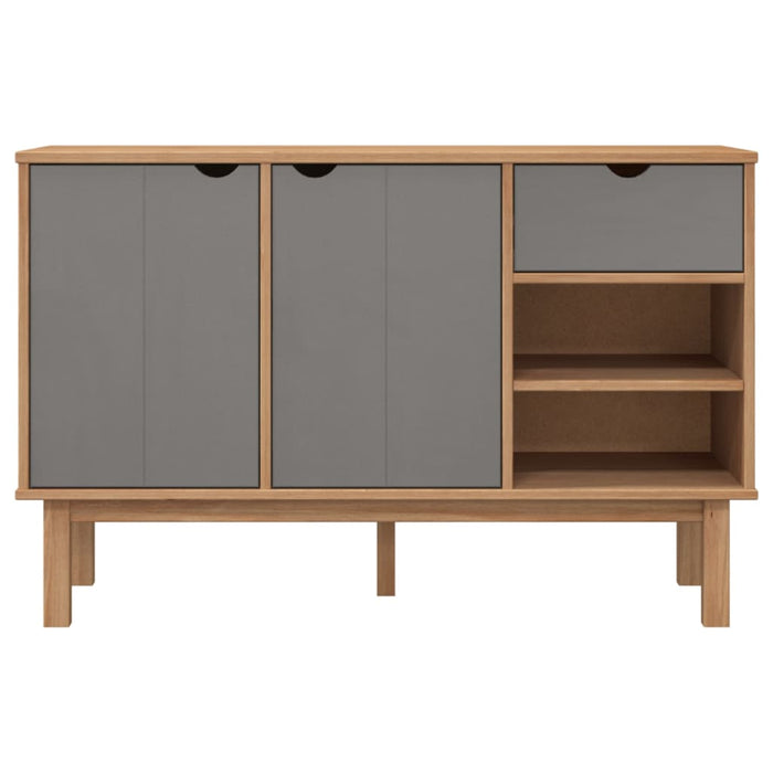 Credenza OTTA Marrone e Grigio 114x43x73,5 cm in Legno di Pino 351301