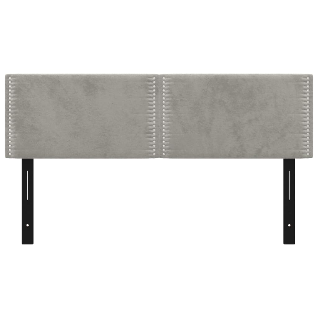 Testiere 2 pz Grigio Chiaro 72x5x78/88 cm in Velluto 351167