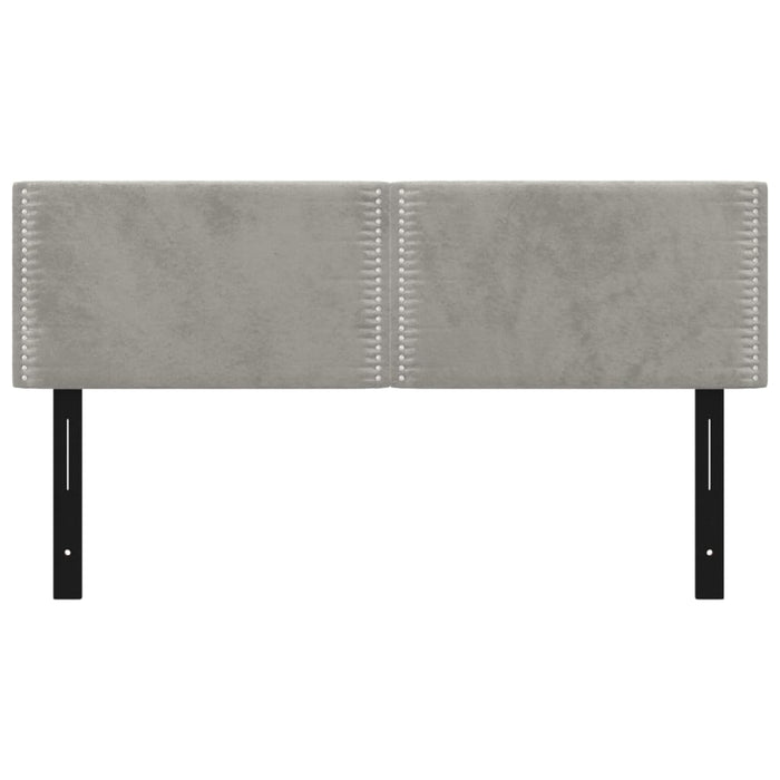 Testiere 2 pz Grigio Chiaro 72x5x78/88 cm in Velluto 351167