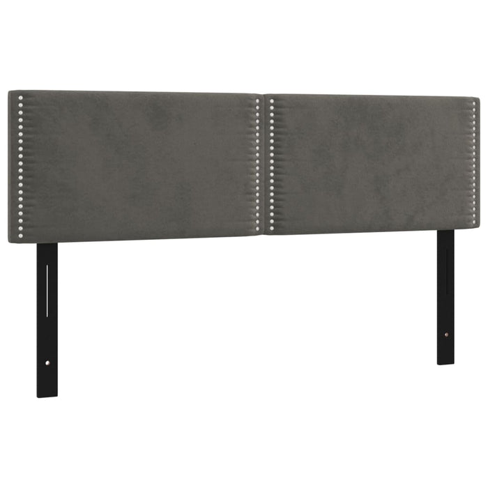Testiere 2 pz Grigio Scuro 72x5x78/88 cm in Velluto 351168