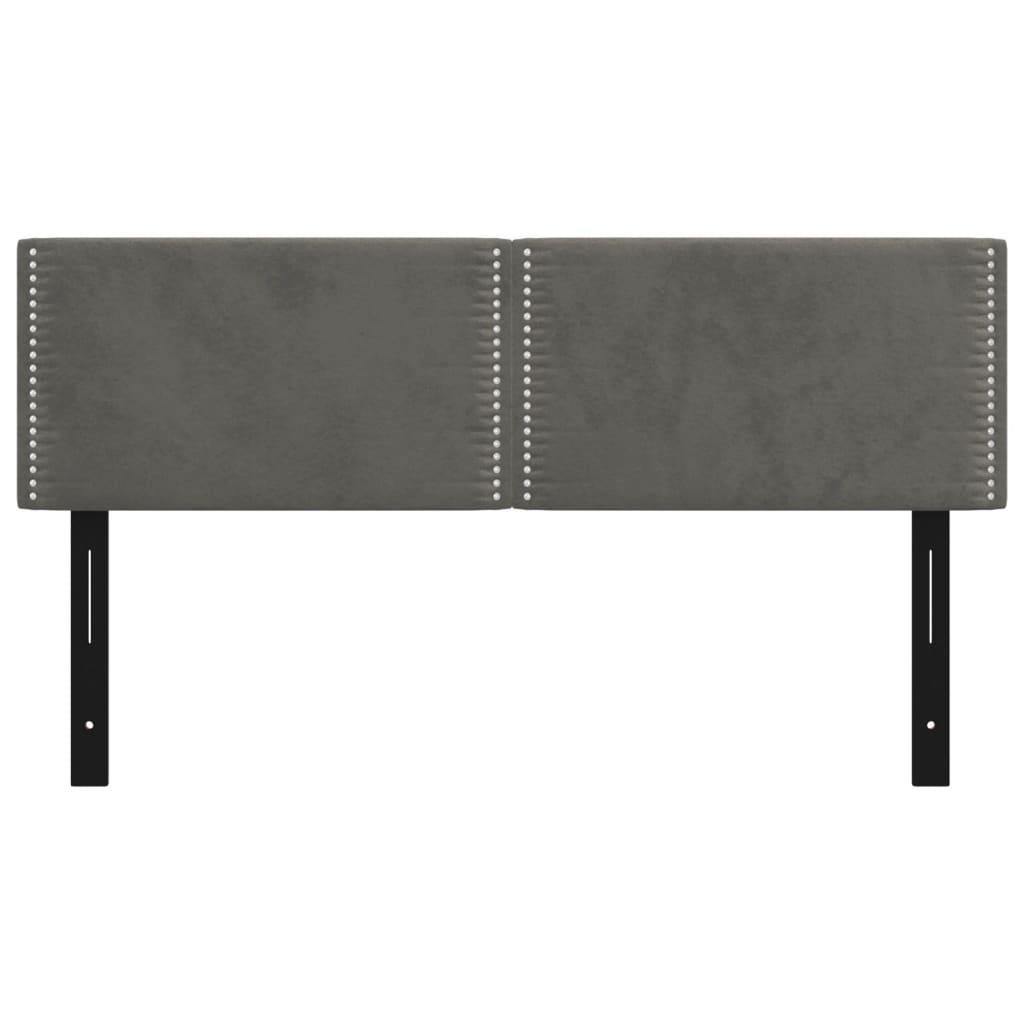 Testiere 2 pz Grigio Scuro 72x5x78/88 cm in Velluto 351168