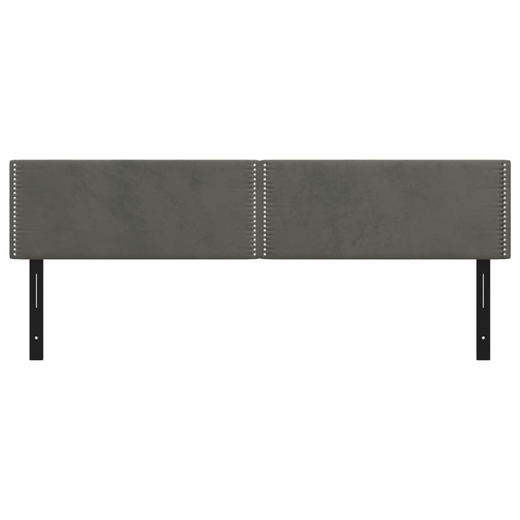 Testiera 2 pz Grigio Scuro 80x5x78/88 cm in Velluto 351174