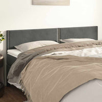 Testiera 2 pz Grigio Scuro 80x5x78/88 cm in Velluto 351174