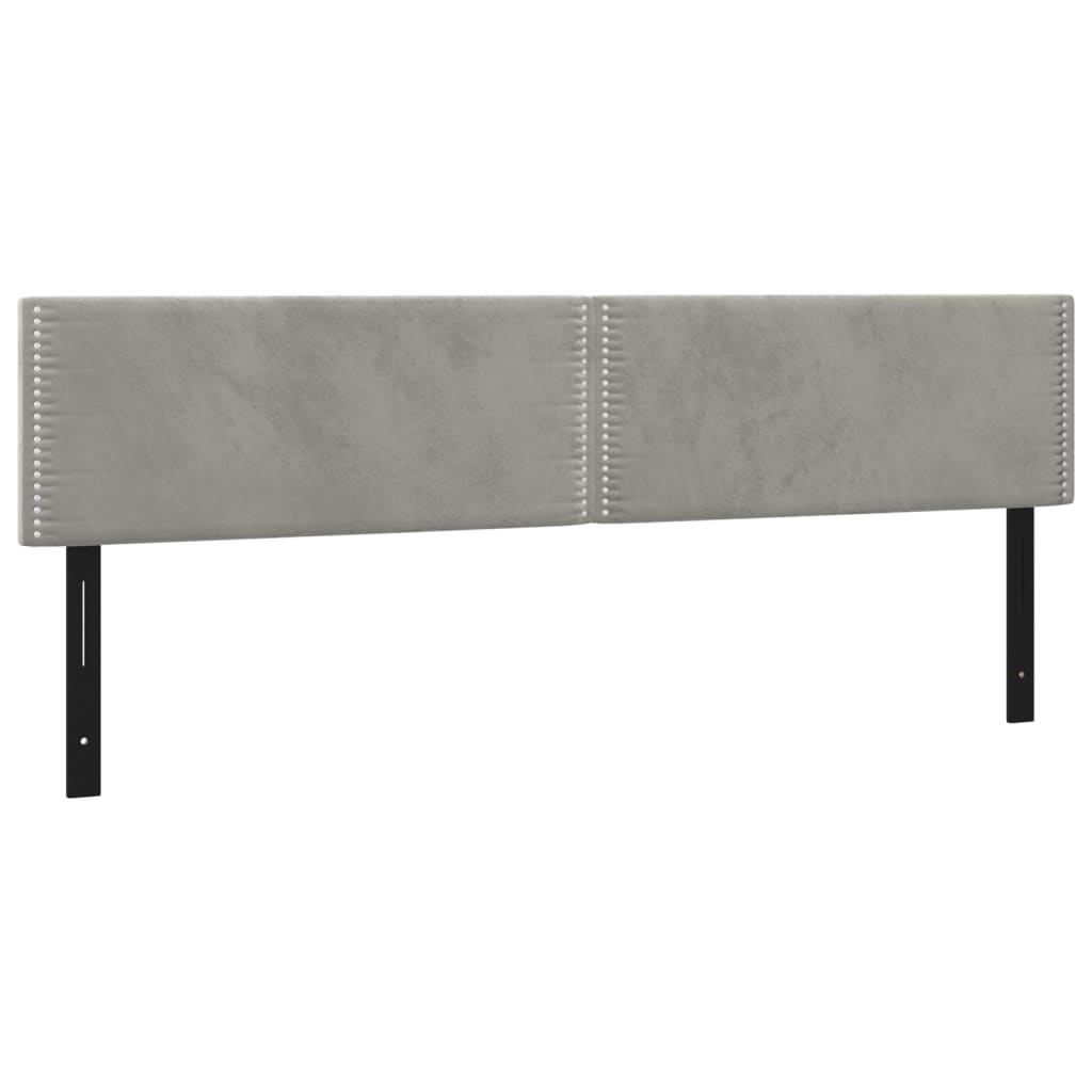 Testiera 2 pz Grigio Chiaro 90x5x78/88 cm in Velluto 351179