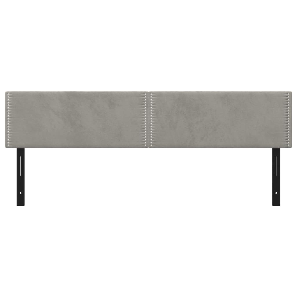 Testiera 2 pz Grigio Chiaro 90x5x78/88 cm in Velluto 351179