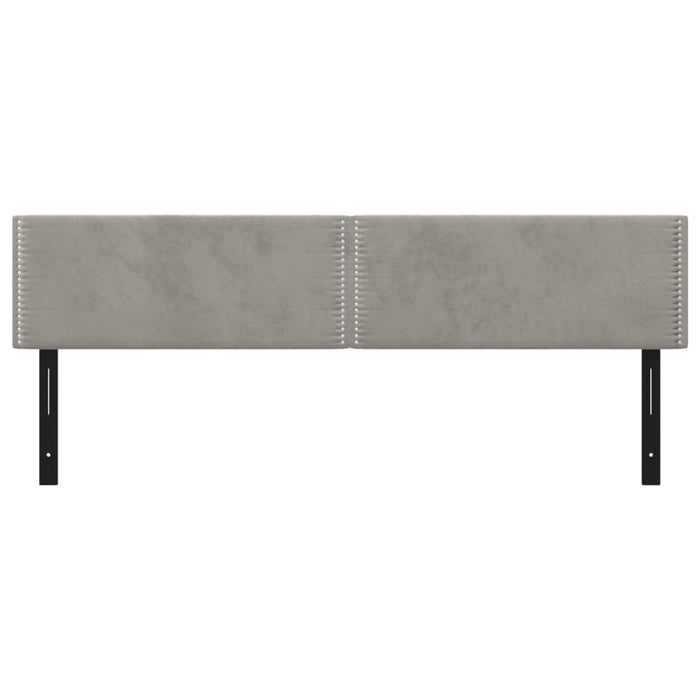 Testiera 2 pz Grigio Chiaro 90x5x78/88 cm in Velluto 351179