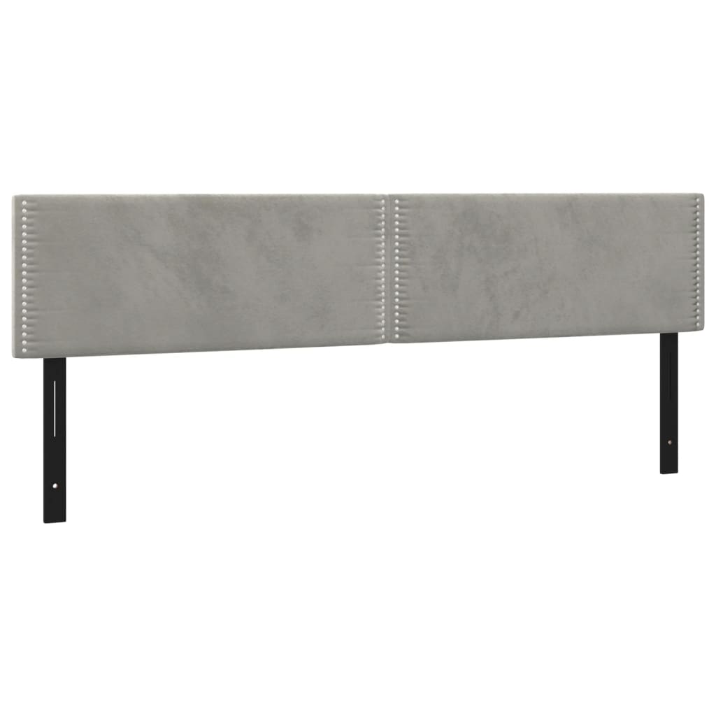 Testiere 2 pz Grigio Chiaro 100x5x78/88 cm in Velluto 351185