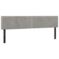 Testiere 2 pz Grigio Chiaro 100x5x78/88 cm in Velluto 351185