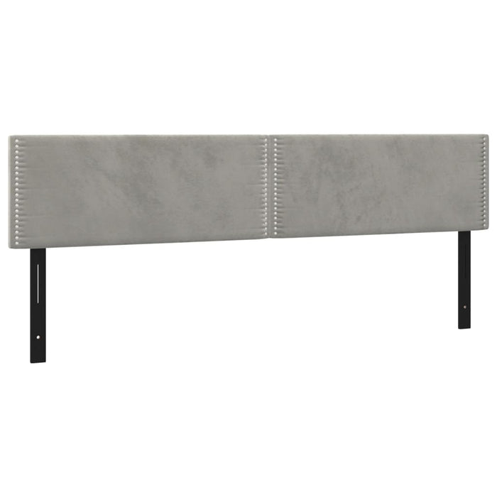 Testiere 2 pz Grigio Chiaro 100x5x78/88 cm in Velluto 351185