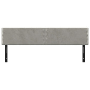 Testiere 2 pz Grigio Chiaro 100x5x78/88 cm in Velluto 351185