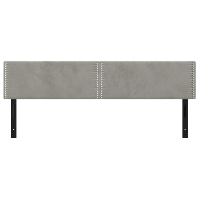 Testiere 2 pz Grigio Chiaro 100x5x78/88 cm in Velluto 351185