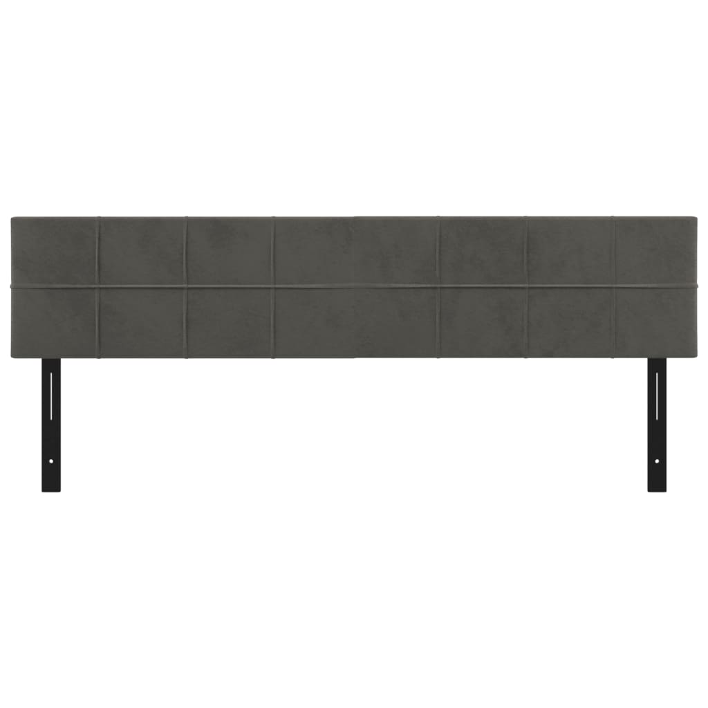 Testiera 2 pz Grigio Scuro 90x5x78/88 cm in Velluto 351202