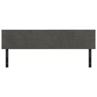 Testiera 2 pz Grigio Scuro 90x5x78/88 cm in Velluto 351202