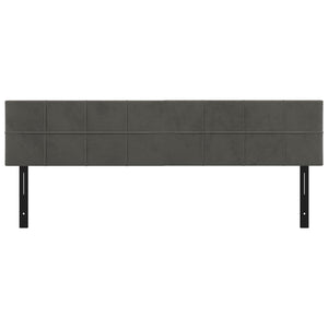 Testiera 2 pz Grigio Scuro 90x5x78/88 cm in Velluto 351202