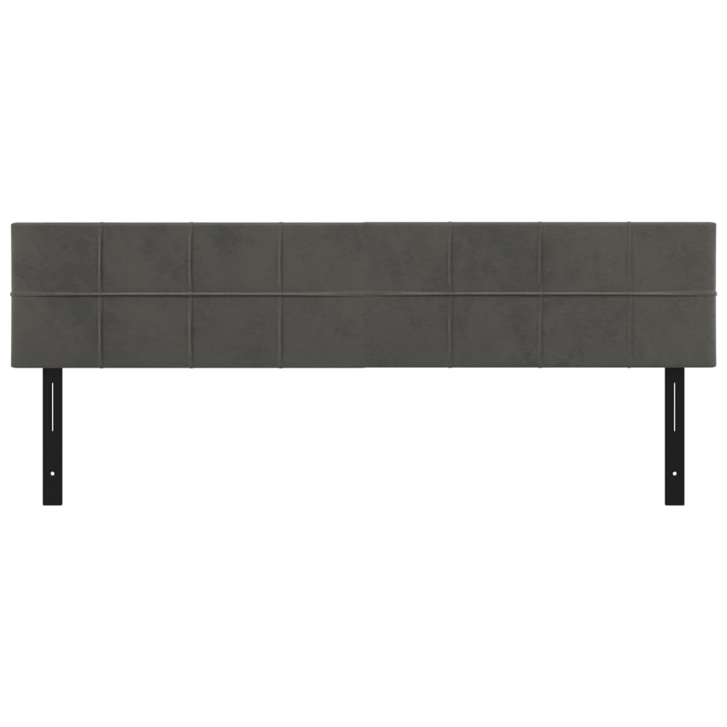 Testiere 2 pz Grigio Scuro 100x5x78/88 cm in Velluto 351206