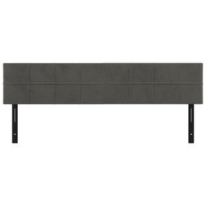 Testiere 2 pz Grigio Scuro 100x5x78/88 cm in Velluto 351206