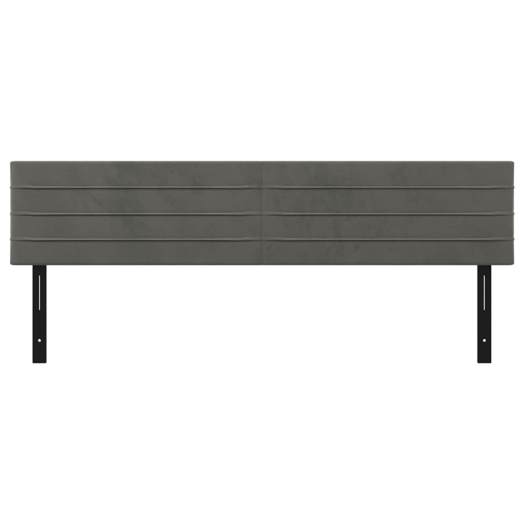 Testiere 2 pz Grigio Scuro 100x5x78/88 cm in Velluto 351226